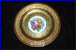 RARE Antique THOMAS Bavaria Gold Encrusted Dinner Plates 10 3/4D Set of 4 #1