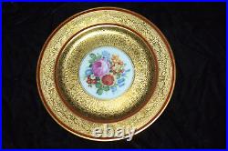 RARE Antique THOMAS Bavaria Gold Encrusted Dinner Plates 10 3/4D Set of 4 #1