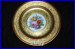 RARE Antique THOMAS Bavaria Gold Encrusted Dinner Plates 10 3/4D Set of 4 #1