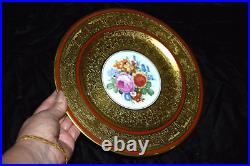 RARE Antique THOMAS Bavaria Gold Encrusted Dinner Plates 10 3/4D Set of 4 #1