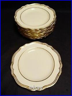 RARE Copeland Spode for TIFFANY & CO. Of New York 12 Ivory & Gold Dinner Plates