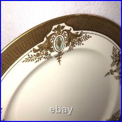 RARE LENOX CHINA THE KENWOOD PATTERN 10.5 Dinner Plate Gold Trim Turquoise