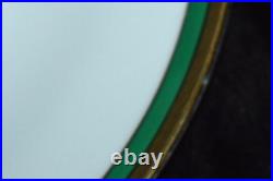 RICHARD GINORI Palermo Green Gold Encrusted Rim Dinner Plate 10 3/8D Set of 6 #
