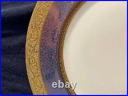 ROSENTHAL Blue & Gold Dinner Plates Set of 8 Daisy & Rose Pattern 10 3/4 inches
