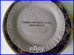 ROSENTHAL CHINA COBALT & GOLD ENCRUSTED DINNER PLATES CARSON PIRIE SCOTT Co