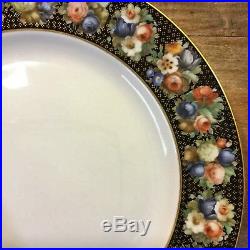 ROSENTHAL Dinner Plate LOT11 Selb Bavaria E BLACK Gold Multicolor FLORAL Flower