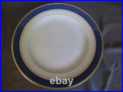 ROYAL COPENHAGEN Blue & Gold Border 12 Dinner Plates #306 DINAH SHORE jh ROYAL COPENHAGEN Blue & Gold Border 12 Dinner Plates #306 DINAH SHORE jh