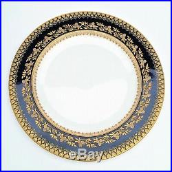 Rare Brownfield's China for Tiffany & Co. Cobalt & Gold Encrusted Dinner Plate