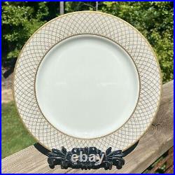 Rare Discontinued Vintage FITZ & FLOYD Dynasty White Gold Dinner Plates Set of 8 Rare Discontinued Vintage FITZ & FLOYD Dynasty White Gold Dinner Plates Set of 8