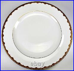 Rare Royal Crown Derby ENGLAND # 8855 Gold White Dinner Plates Plate Set of 5