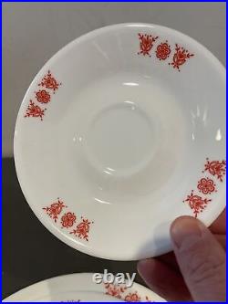 Rare Set 3 RED Butterfly Gold Corelle Pyrex Test Factory Mistake Prototype Promo