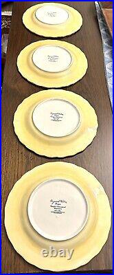 Raymond Waites Pompeii Dinner Plates Certified International Set 8 Gold Fruit