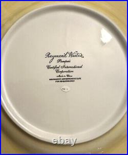 Raymond Waites Pompeii Dinner Plates Certified International Set 8 Gold Fruit