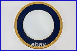 Raynaud Limoges Conde Dinner Plate Gold Encrusted Cobalt Blue 11 Dia