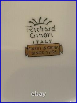Richard Ginori Designer Italian Pompei White & Gold China 6 Plate Set Of 4