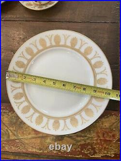 Richard Ginori Designer Italian Pompei White & Gold China Dinner Plate Set Of 4