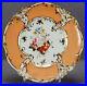 Rockingham-Hand-Painted-Pink-Rose-Floral-Apricot-Gold-Rococo-Molded-Plate-B-01-ych
