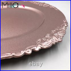 Rose Gold Charger Plates. Dinner Party, Home Decor, Christmas Plastic 33cm