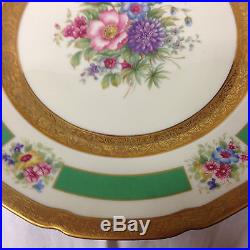 Rosenthal 5841 10 5/8 Dinner Plate Gold Encrusted Bands Floral Center