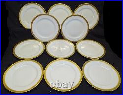 Rosenthal Bavaria 11 Dinner Plates 1674 Embossed Gold Trim 10 3/8