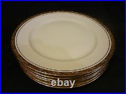 Rosenthal China Ivory withGold Encrusted Band Set of 6 Dinner Plates Ariston
