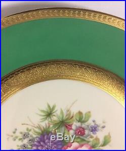 Rosenthal Dinner Plate Green Floral Gold Encrusted 9.5