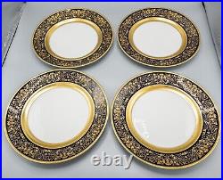 Rosenthal Dynasty Aida Cobalt Blue Gold Dinner Plates Set of 12 10 7/8 Dia