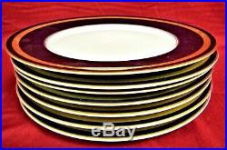 Rosenthal Eminence 5107 Porcelain Set of 7 Dinner Plates Cobalt & Gold Verge