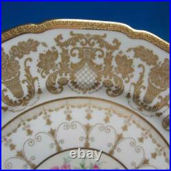 Rosenthal Ivory Bavaria Loral Center, Gold Design Rim 5 Dinner Plates 10¾