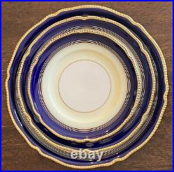 Rosenthal Regent Navy Blue Gold Gilt China Dinner Salad Bread Plates Set Of 23