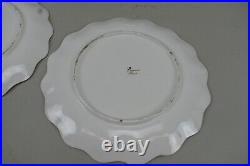 Rouard Wedgwood Dinner Plates Chinoiserie Gold Scalloped Asian Motif Antique