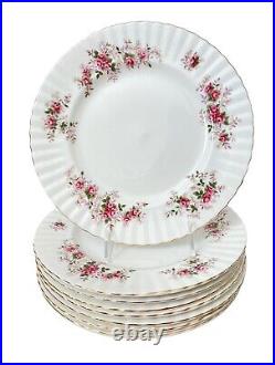 Royal Albert Bone China England LAVENDER ROSE Dinner Plates 10 3/8. Set Of 8