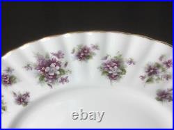 Royal Albert Sweet Violets Dinner Plates Set of 6 Purple Gold