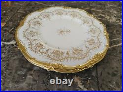Royal Cauldon England King`s Plate Set Of 3 Dinner Plate Gold Grape Leaves