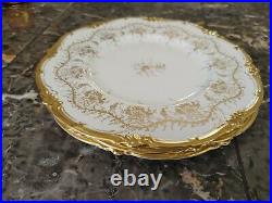 Royal Cauldon England King`s Plate Set Of 3 Dinner Plate Gold Grape Leaves