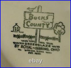 Royal China Bucks County Yellow Dinner Plates 10 Set Of 7 Amish Farm Scene