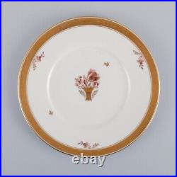 Royal Copenhagen, Gold Basket. Two dinner plates and one lunch plate