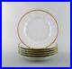 Royal-Copenhagen-Six-dinner-plates-in-porcelain-with-gold-border-01-rxm