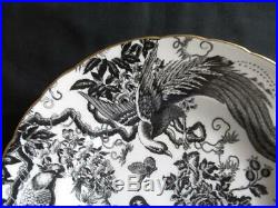 Royal Crown Derby Black Aves A1310 Gold Rim Pattern 10.5 Dinner Plates x 6