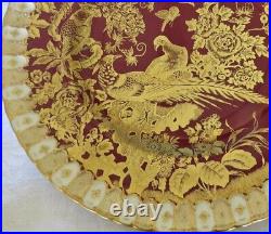 Royal Crown Derby England Paradise Maroon Gold Aves Dinner Plate 10.5 Ex-cond