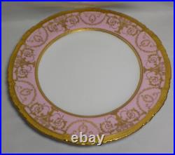 Royal Crown Derby For Tiffany 10'' Plate Pink & Raised Gold Encrusted Rare