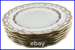 Royal Crown Derby For Tiffany & Co. Gold Swags Dinner Plate Of 6