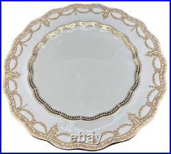 Royal Crown Derby For Tiffany & Co. Gold Swags Dinner Plate Of 6