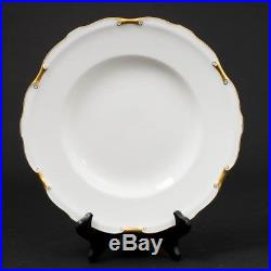 Royal Crown Derby Regency Bone China Set of 12 Dinner Plates 10-1/8 Gold Trim