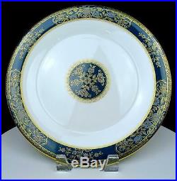 Royal Doulton #5018 Carlyle Blue Flowers & Gold 4 Pc 11 Dinner Plates 1972-2001