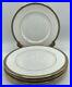 Royal-Doulton-Clarendon-Dinner-Plates-Set-Of-6-10-5-8-Gold-Trim-W-Aqua-01-fye