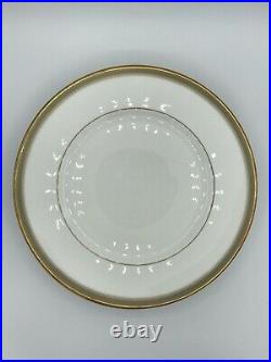 Royal Doulton Clarendon Dinner Plates Set Of 6 10 5/8 Gold Trim W Aqua