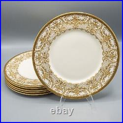 Royal Doulton Gold Encrusted Cabinet Dinner Plates 10 1/4 HB9940 Set of 6