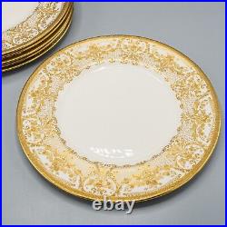 Royal Doulton Gold Encrusted Cabinet Dinner Plates 10 1/4 HB9940 Set of 6