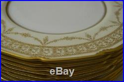 Royal Doulton Heavy Raised Gold Encrusted Hand Painted Dinner Plates -11